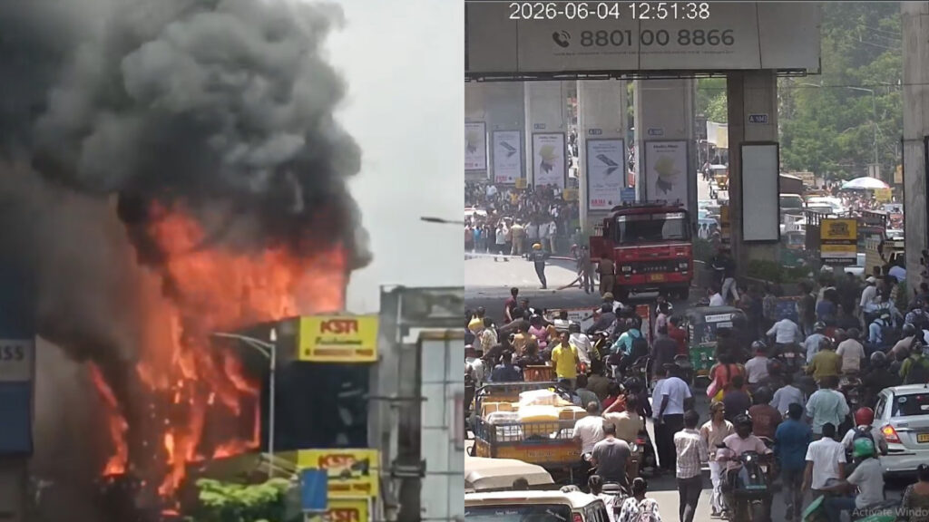 FIRE INCIDENT there is a blast happened, all people are surrounded, there is a traffic jam..